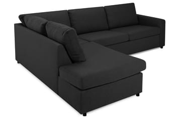 Crazy 3-sits Vänstervänd L-formad Schäslongsoffa i Tyg - Antracit - Möbler - Soffa - Divansoffa & schäslongsoffa - 3 sits soffa med divan