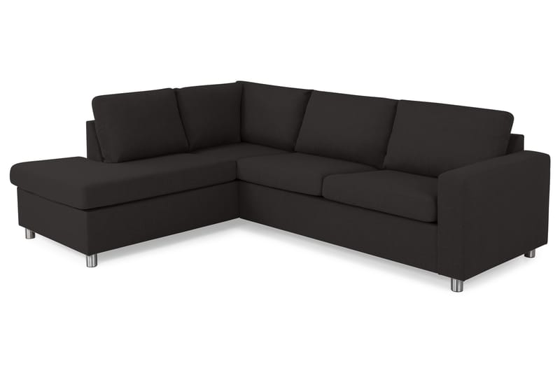 Crazy 3-sits Vänstervänd L-formad Schäslongsoffa i Tyg - Antracit - Möbler - Soffa - Divansoffa & schäslongsoffa - 3 sits soffa med divan