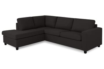 Crazy 3-sits Vänstervänd L-formad Schäslongsoffa i Tyg - Antracit - Möbler - Soffa - Divansoffa & schäslongsoffa - 3 sits soffa med divan