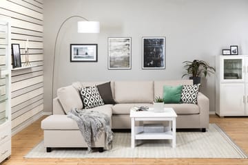 Crazy 3-sits Vänstervänd L-formad Schäslongsoffa i Tyg - Beige - Möbler - Soffa - Divansoffa & schäslongsoffa - 3 sits soffa med divan