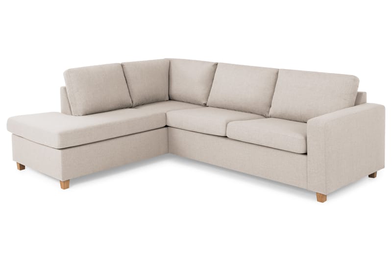 Crazy 3-sits Vänstervänd L-formad Schäslongsoffa i Tyg - Beige - Möbler - Soffa - Divansoffa & schäslongsoffa - 3 sits soffa med divan
