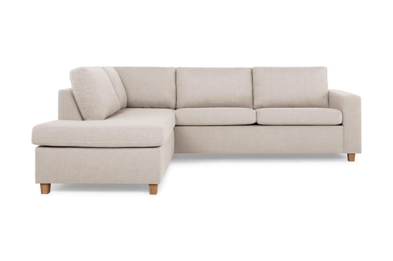 Crazy 3-sits Vänstervänd L-formad Schäslongsoffa i Tyg - Beige - Möbler - Soffa - Divansoffa & schäslongsoffa - 3 sits soffa med divan