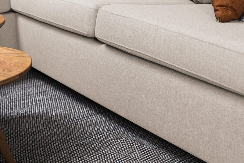 Crazy 3-sits Vänstervänd L-formad Schäslongsoffa i Tyg - Beige - Möbler - Soffa - Divansoffa & schäslongsoffa - 3 sits soffa med divan