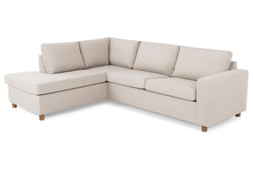 Crazy 3-sits Vänstervänd L-formad Schäslongsoffa i Tyg - Beige - Möbler - Soffa - Divansoffa & schäslongsoffa - 3 sits soffa med divan
