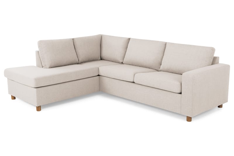 Crazy 3-sits Vänstervänd L-formad Schäslongsoffa i Tyg - Beige - Möbler - Soffa - Divansoffa & schäslongsoffa - 3 sits soffa med divan