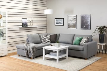 Crazy 3-sits Vänstervänd L-formad Schäslongsoffa i Tyg - Grå - Möbler - Soffa - Divansoffa & schäslongsoffa - 3 sits soffa med divan
