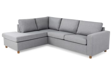 Crazy 3-sits Vänstervänd L-formad Schäslongsoffa i Tyg - Grå - Möbler - Soffa - Divansoffa & schäslongsoffa - 3 sits soffa med divan