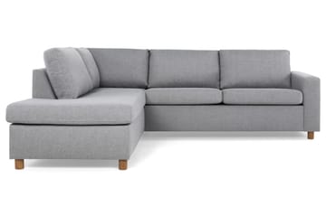 Crazy 3-sits Vänstervänd L-formad Schäslongsoffa i Tyg - Grå - Möbler - Soffa - Divansoffa & schäslongsoffa - 3 sits soffa med divan