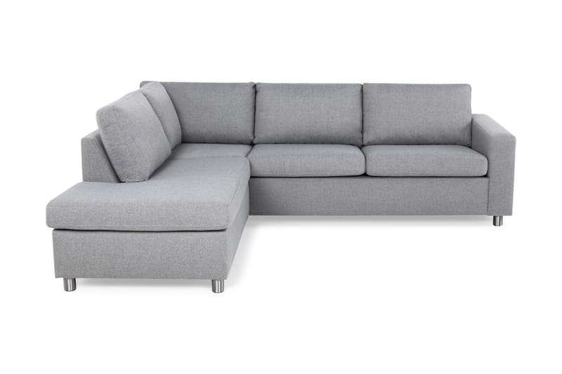 Crazy 3-sits Vänstervänd L-formad Schäslongsoffa i Tyg - Grå - Möbler - Soffa - Divansoffa & schäslongsoffa - 3 sits soffa med divan