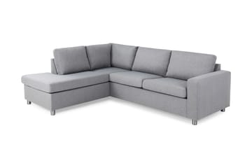 Crazy 3-sits Vänstervänd L-formad Schäslongsoffa i Tyg - Grå - Möbler - Soffa - Divansoffa & schäslongsoffa - 3 sits soffa med divan