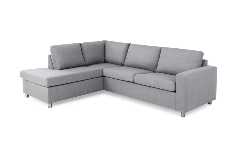 Crazy 3-sits Vänstervänd L-formad Schäslongsoffa i Tyg - Grå - Möbler - Soffa - Divansoffa & schäslongsoffa - 3 sits soffa med divan