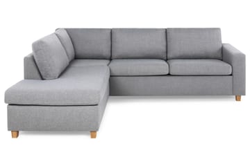 Crazy 3-sits Vänstervänd L-formad Schäslongsoffa i Tyg - Grå - Möbler - Soffa - Divansoffa & schäslongsoffa - 3 sits soffa med divan