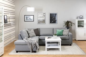 Crazy 3-sits Vänstervänd L-formad Schäslongsoffa i Tyg - Grå - Möbler - Soffa - Divansoffa & schäslongsoffa - 3 sits soffa med divan