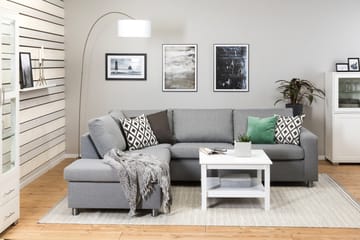 Crazy 3-sits Vänstervänd L-formad Schäslongsoffa i Tyg - Grå - Möbler - Soffa - Divansoffa & schäslongsoffa - 3 sits soffa med divan