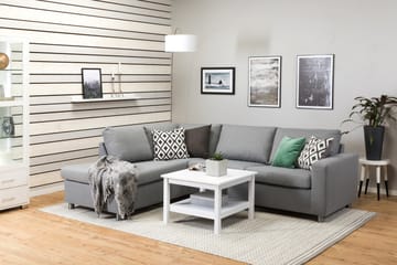 Crazy 3-sits Vänstervänd L-formad Schäslongsoffa i Tyg - Grå - Möbler - Soffa - Divansoffa & schäslongsoffa - 3 sits soffa med divan