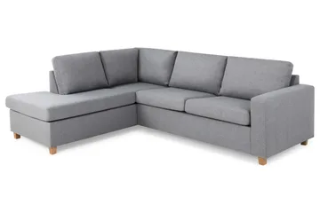 Crazy 3-sits Vänstervänd L-formad Schäslongsoffa i Tyg - Grå - Möbler - Soffa - Divansoffa & schäslongsoffa - 3 sits soffa med divan