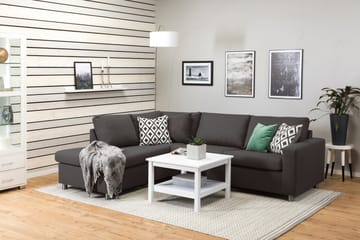 Crazy 3-sits Vänstervänd L-formad Schäslongsoffa i Tyg - Mörkgrå - Möbler - Soffa - Divansoffa & schäslongsoffa - 3 sits soffa med divan
