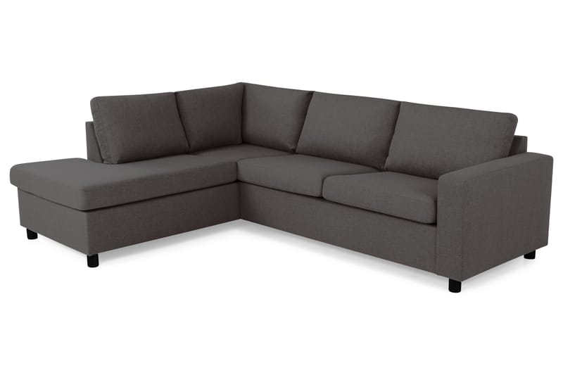 Crazy 3-sits Vänstervänd L-formad Schäslongsoffa i Tyg - Mörkgrå - Möbler - Soffa - Divansoffa & schäslongsoffa - 3 sits soffa med divan