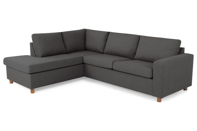Crazy 3-sits Vänstervänd L-formad Schäslongsoffa i Tyg - Mörkgrå - Möbler - Soffa - Divansoffa & schäslongsoffa - 3 sits soffa med divan