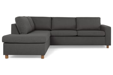 Crazy 3-sits Vänstervänd L-formad Schäslongsoffa i Tyg - Mörkgrå - Möbler - Soffa - Divansoffa & schäslongsoffa - 3 sits soffa med divan