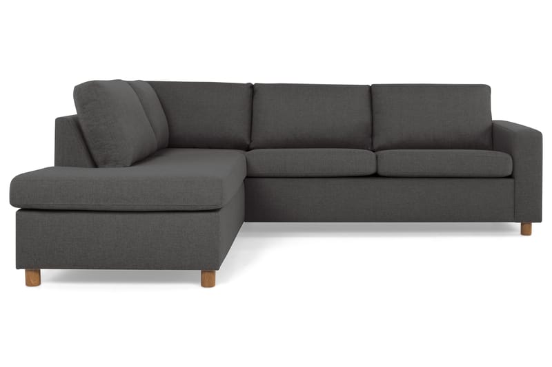 Crazy 3-sits Vänstervänd L-formad Schäslongsoffa i Tyg - Mörkgrå - Möbler - Soffa - Divansoffa & schäslongsoffa - 3 sits soffa med divan