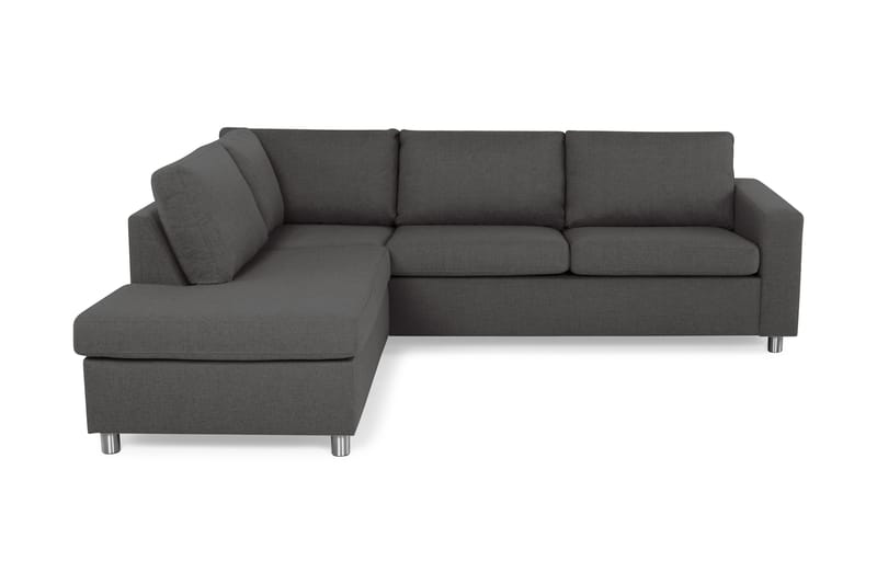 Crazy 3-sits Vänstervänd L-formad Schäslongsoffa i Tyg - Mörkgrå - Möbler - Soffa - Divansoffa & schäslongsoffa - 3 sits soffa med divan