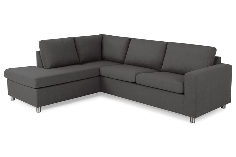 Crazy 3-sits Vänstervänd L-formad Schäslongsoffa i Tyg - Mörkgrå - Möbler - Soffa - Divansoffa & schäslongsoffa - 3 sits soffa med divan