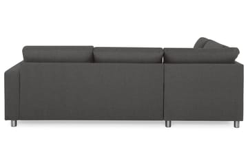 Crazy 3-sits Vänstervänd L-formad Schäslongsoffa i Tyg - Mörkgrå - Möbler - Soffa - Divansoffa & schäslongsoffa - 3 sits soffa med divan