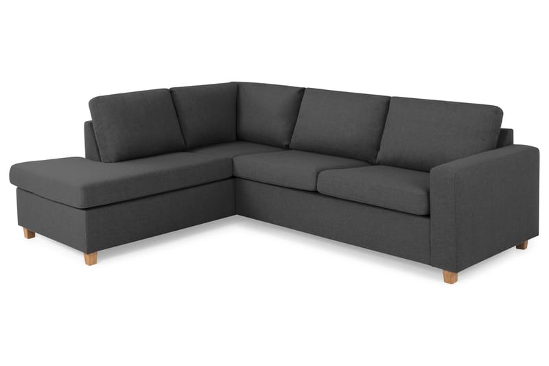 Crazy 3-sits Vänstervänd L-formad Schäslongsoffa i Tyg - Mörkgrå - Möbler - Soffa - Divansoffa & schäslongsoffa - 3 sits soffa med divan