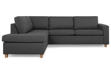 Crazy 3-sits Vänstervänd L-formad Schäslongsoffa i Tyg - Mörkgrå - Möbler - Soffa - Divansoffa & schäslongsoffa - 3 sits soffa med divan
