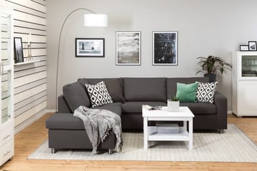 Crazy 3-sits Vänstervänd L-formad Schäslongsoffa i Tyg - Mörkgrå - Möbler - Soffa - Divansoffa & schäslongsoffa - 3 sits soffa med divan