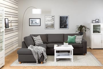 Crazy 3-sits Vänstervänd L-formad Schäslongsoffa i Tyg - Mörkgrå - Möbler - Soffa - Divansoffa & schäslongsoffa - 3 sits soffa med divan