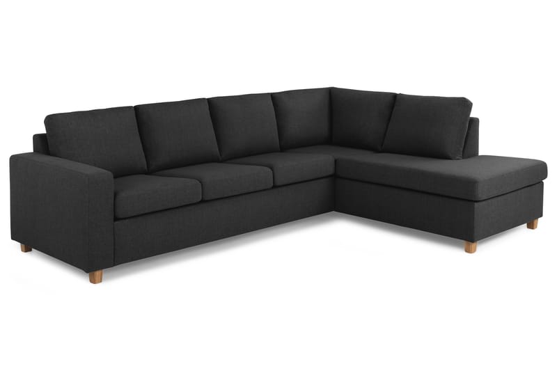 Crazy 4-sits Högervänd L-formad Schäslongsoffa i Tyg - Antracit - Möbler - Soffa - Divansoffa & schäslongsoffa - 3 sits soffa med divan
