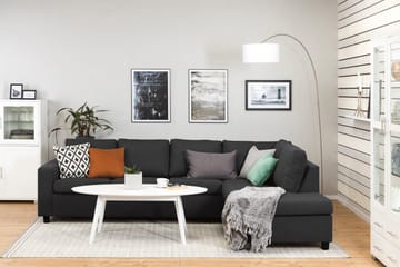 Crazy 4-sits Högervänd L-formad Schäslongsoffa i Tyg - Antracit - Möbler - Soffa - Divansoffa & schäslongsoffa - 3 sits soffa med divan