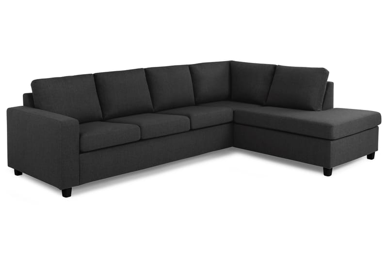 Crazy 4-sits Högervänd L-formad Schäslongsoffa i Tyg - Antracit - Möbler - Soffa - Divansoffa & schäslongsoffa - 3 sits soffa med divan