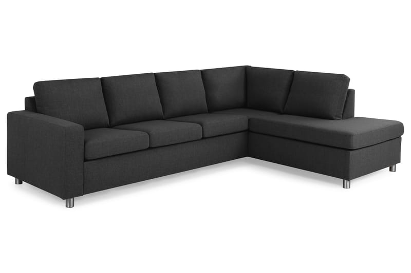 Crazy 4-sits Högervänd L-formad Schäslongsoffa i Tyg - Antracit - Möbler - Soffa - Divansoffa & schäslongsoffa - 3 sits soffa med divan