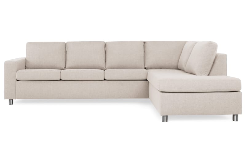 Crazy 4-sits Högervänd L-formad Schäslongsoffa i Tyg - Beige - Möbler - Soffa - Divansoffa & schäslongsoffa - 3 sits soffa med divan