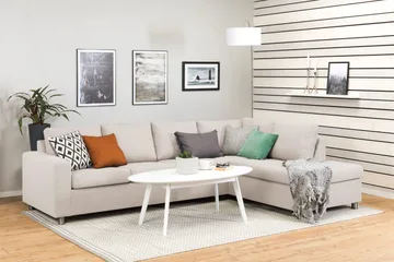 Crazy 4-sits Högervänd L-formad Schäslongsoffa i Tyg - Beige - Möbler - Soffa - Divansoffa & schäslongsoffa - 3 sits soffa med divan