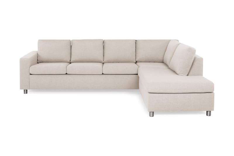 Crazy 4-sits Högervänd L-formad Schäslongsoffa i Tyg - Beige - Möbler - Soffa - Divansoffa & schäslongsoffa - 3 sits soffa med divan