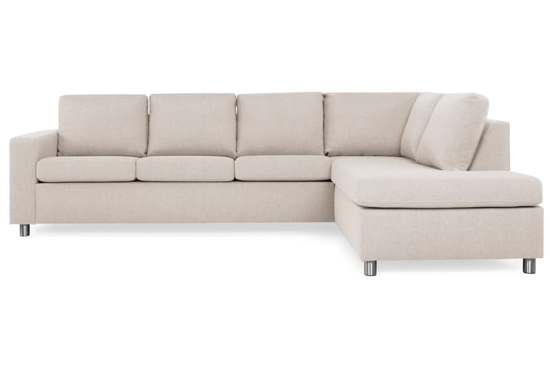 Crazy 4-sits Högervänd L-formad Schäslongsoffa i Tyg - Beige - Möbler - Soffa - Divansoffa & schäslongsoffa - 3 sits soffa med divan