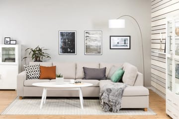 Crazy 4-sits Högervänd L-formad Schäslongsoffa i Tyg - Beige - Möbler - Soffa - Divansoffa & schäslongsoffa - 3 sits soffa med divan