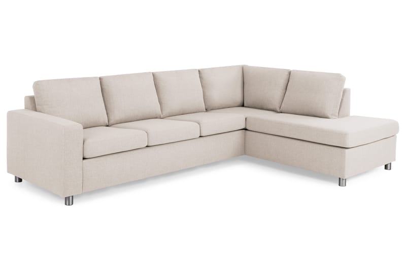 Crazy 4-sits Högervänd L-formad Schäslongsoffa i Tyg - Beige - Möbler - Soffa - Divansoffa & schäslongsoffa - 3 sits soffa med divan
