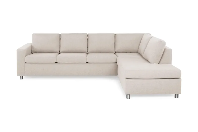 Crazy 4-sits Högervänd L-formad Schäslongsoffa i Tyg - Beige - Möbler - Soffa - Divansoffa & schäslongsoffa - 3 sits soffa med divan