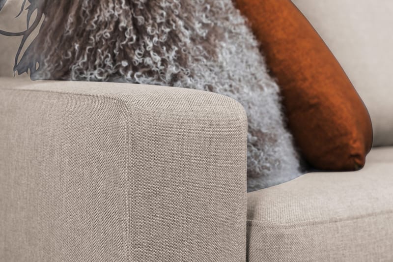 Crazy 4-sits Högervänd L-formad Schäslongsoffa i Tyg - Beige - Möbler - Soffa - Divansoffa & schäslongsoffa - 3 sits soffa med divan