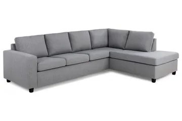 Crazy 4-sits Högervänd L-formad Schäslongsoffa i Tyg - Grå - Möbler - Soffa - Divansoffa & schäslongsoffa - 3 sits soffa med divan