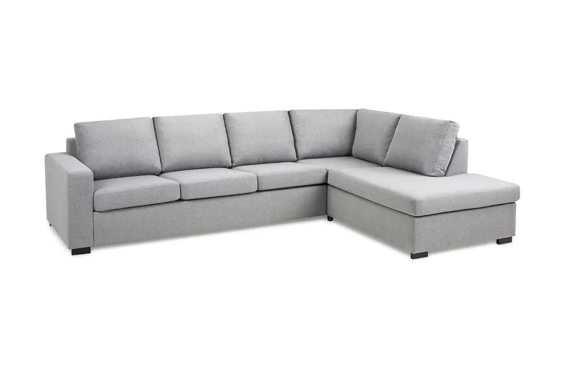 Crazy 4-sits Högervänd L-formad Schäslongsoffa i Tyg - Grå - Möbler - Soffa - Divansoffa & schäslongsoffa - 3 sits soffa med divan