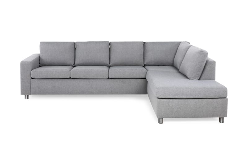 Crazy 4-sits Högervänd L-formad Schäslongsoffa i Tyg - Grå - Möbler - Soffa - Divansoffa & schäslongsoffa - 3 sits soffa med divan