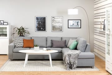 Crazy 4-sits Högervänd L-formad Schäslongsoffa i Tyg - Grå - Möbler - Soffa - Divansoffa & schäslongsoffa - 3 sits soffa med divan
