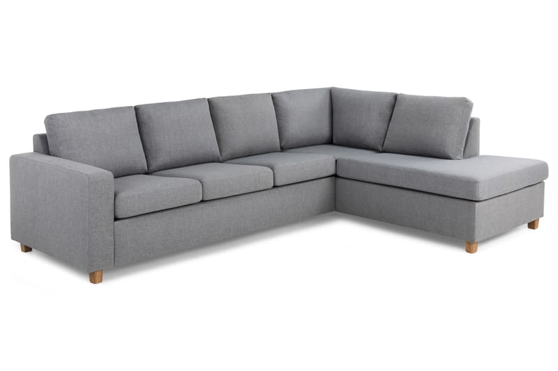 Crazy 4-sits Högervänd L-formad Schäslongsoffa i Tyg - Grå - Möbler - Soffa - Divansoffa & schäslongsoffa - 3 sits soffa med divan