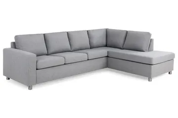 Crazy 4-sits Högervänd L-formad Schäslongsoffa i Tyg - Grå - Möbler - Soffa - Divansoffa & schäslongsoffa - 3 sits soffa med divan